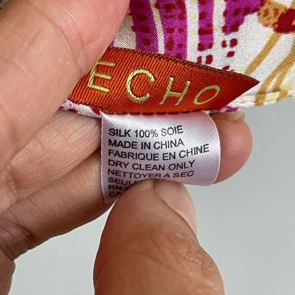 Echo colourful square silk scarf - Picture 9 of 11